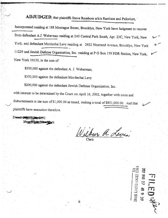 steven-rambam-judgment-against-AJ-Weberman-and-Mordechai-Levy